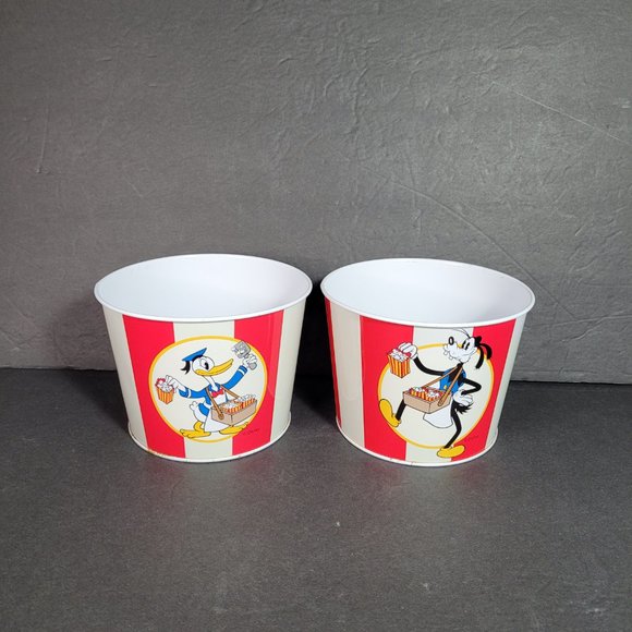 💥 SOLD 💥 Vintage Disney Metal Popcorn Bucket 5 Piece Set - Picture 4 of 7